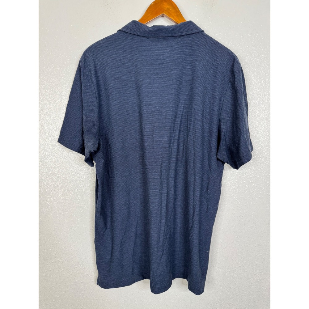 Vineyard Vines Edgartown Polo Mens Large Blue Striped Pima Cotton Stretch Shirt - Picture 2 of 3